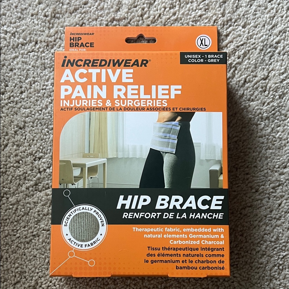 Incrediwear Active Pain Relief Grey Hip Brace. Size XL.
